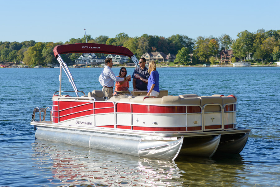 Boat infront of store